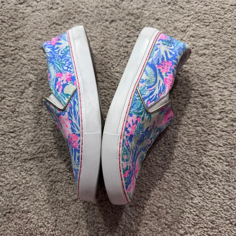 Lilly Pulitzer Julie Canvas Skate Sneakers Tropical Floral Print Women's Size 7 - Picture 5 of 11